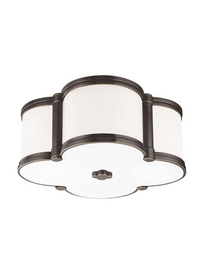 Chandler 12 1/2 inch Flush-Mount Ceiling Light in Old Bronze.